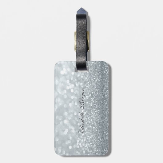 Volg je dromen, glitterij, hakken, Violine Key Bagagelabel (Achterkant verticaal)