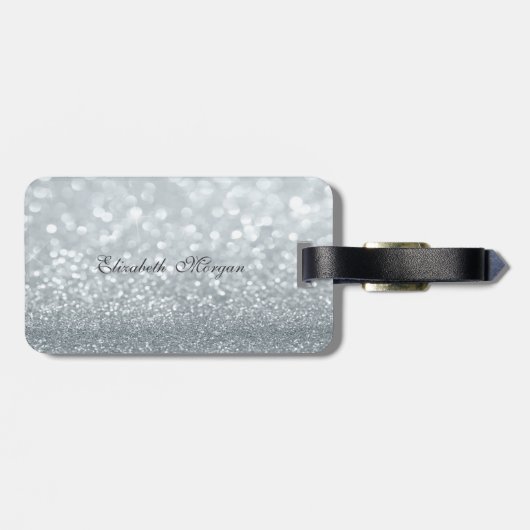 Volg je dromen, glitterij, hakken, Violine Key Bagagelabel (Achterkant horizontaal)