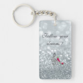 Volg je dromen, glitterij, hakken, Violine Key Sleutelhanger (Voorkant)