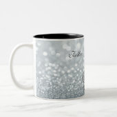 Volg je dromen, glitterij, hakken, Violine Key Tweekleurige Koffiemok (Links)