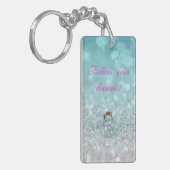 Volg je dromen, Glittery, Bokeh, Olifant Sleutelhanger (Voorkant Links)