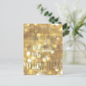 Volg je dromen! Gouden Inspirerend offerte Briefkaart (Staand voorkant)