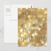 Volg je dromen! Gouden Inspirerend offerte Briefkaart (Voorkant / Achterkant)