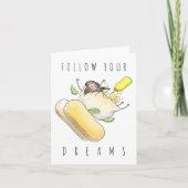 Volg je dromen grappige mopkaart kaart (Voorkant)