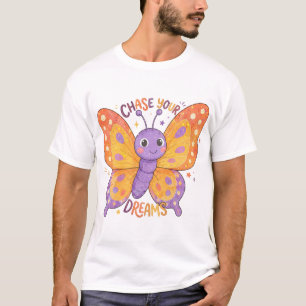 Volg Je Dromen Illustratie van een Cute Vlinder T-shirt