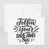 "Volg je dromen | Inspirerend en motivatie Briefkaart (Voorkant / Achterkant)