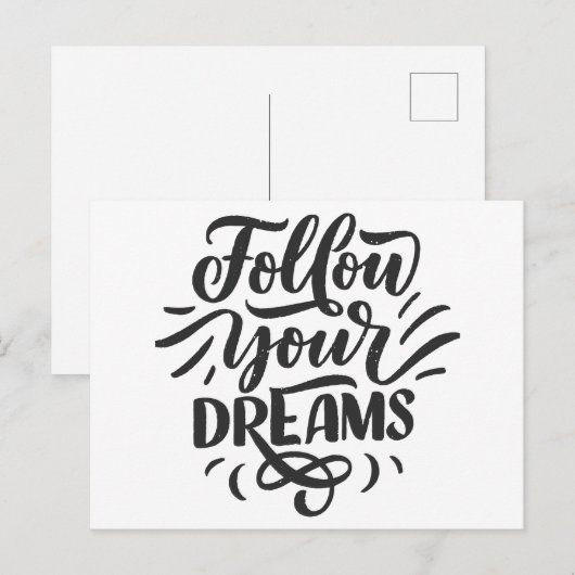 "Volg je dromen | Inspirerend en motivatie Briefkaart (Voorkant / Achterkant)