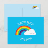 Volg je dromen Kawaii regenboog Briefkaart (Voorkant / Achterkant)