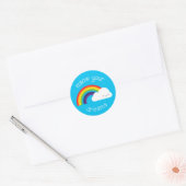Volg je dromen Kawaii regenboog Ronde Sticker (Envelop)