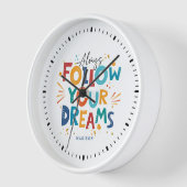 Volg je dromen Kleurrijke leuke typografie (Hoek)