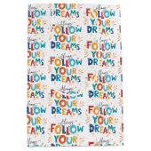 Volg je dromen Kleurrijke leuke typografie Medium Cadeauzakje (Voorkant)