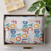 Volg je dromen Kleurrijke leuke typografie Tissuepapier (Geschenk)