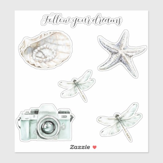 Volg je dromen libellen sticker (Vel)