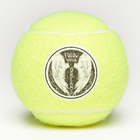 Volg je dromen met Angels Wing Tennisballen (Voorkant)