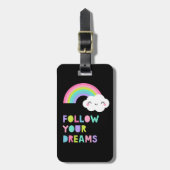 Volg Je Dromen Mooie Regenboogwolk Bagagelabel (Voorkant verticaal)