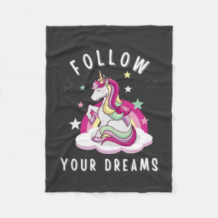 Volg je dromen op mijn Unicorn Birthday Fleece Deken