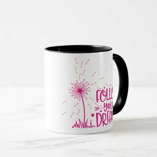 VOLG JE DROMEN - paardenbloem Mok (Voorkant rechts)