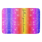 Volg Je Dromen Regenboog Glitter Badmat (Voorkant)