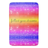 Volg Je Dromen Regenboog Glitter Badmat (Voorkant Verticaal)