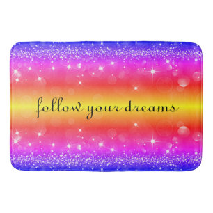 Volg Je Dromen Regenboog Glitter Badmat
