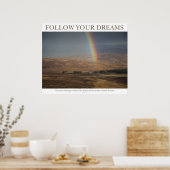 Volg je dromen - Regenboog Poster (Keuken)