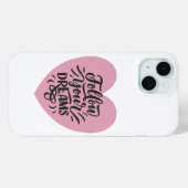 Volg je dromen Roze Hart Typografie iPhone 15 Case-Mate iPhone Case (Achterkant (horizontaal))