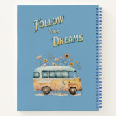 Volg je dromen schattige kleine auto waterverf bla notitieboek (Achterkant)