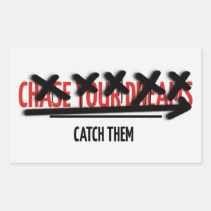 Volg Je Dromen Vang Ze Motiverende Spreuk Rechthoekige Sticker