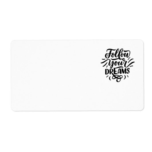 volg je dromen verzendlabels etiket (Voorkant)