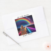 Volg je dromen vierkante sticker (Envelop)