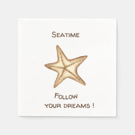 Volg je dromen waterverf Seatime Starfish Servet