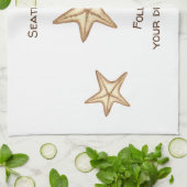 Volg je dromen waterverf Seatime Starfish Theedoek (Gevouwen)