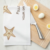 Volg je dromen waterverf Seatime Starfish Theedoek (Quarter Fold)