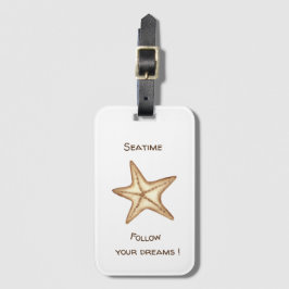 Volg je dromen waterverf Seatime Zeester Bagagelabel