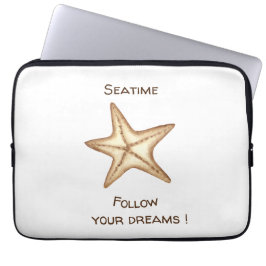 Volg je dromen waterverf Seatime Zeester Laptop Sleeve