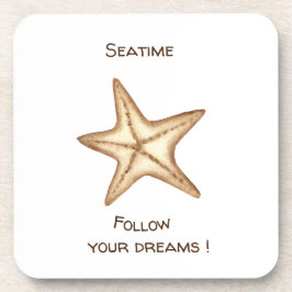 Volg je dromen waterverf Zee tijd Zeester Bier Onderzetter