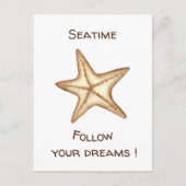 Volg je dromen waterverf ZeeTijd Zeester Briefkaart (Voorkant)