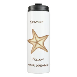 Volg je dromen waterverf Zeetijd Zeester Thermosbeker