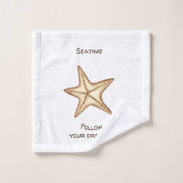 Volg je dromen waterverf Zeetijd Zeester Washandje