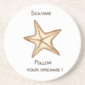 Volg je dromen waterverf Zeetijd Zeester Zandsteen Onderzetter (Voorkant)