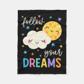 Volg je dromen | Wolk & Moon Fleece Deken (Voorkant)