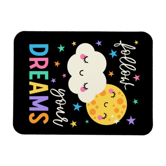 Volg je dromen | Wolk & Moon Magneet (Horizontaal)