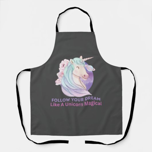 Volg je droom als een onicorn Magisch Schort (Voorkant)
