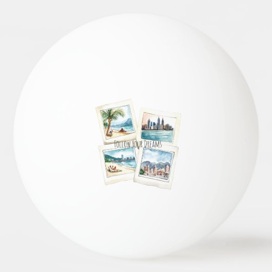 Volg Je Droom Wereldreis Pingpongbal (Voorkant)