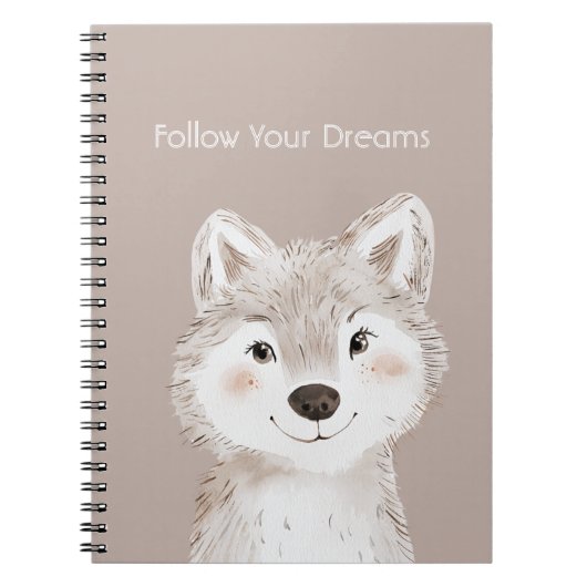 Volg Je Droom Wolf Notitieboek (Voorkant)