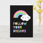 Volg je droombeeld en regenboogwolk kaart (Gele Bloem)