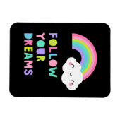 Volg je droombeeld en regenboogwolk magneet (Horizontaal)