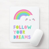 Volg je droombeeld en regenboogwolk muismat (Met muis)