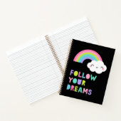 Volg je droombeeld en regenboogwolk notitieboek (Binnen)