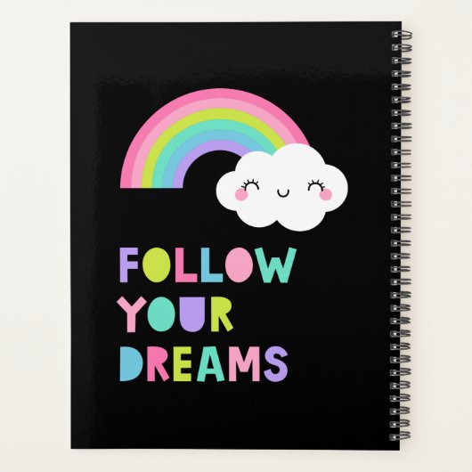 Volg je droombeeld en regenboogwolk planner (Achterkant)
